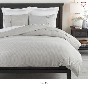 Pottery Barn  Wheaton Striped Linen/Cotton Duvet Cover